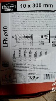 Fasádní natloukací hmoždinky 10x300mm 150 ks