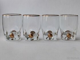 Luxusní skleničky Zlatá Zuzana, retro sklenice, 65.-/kus