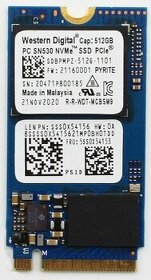 Notebook SSD mini 512GB M.2 2242 WD NVMe PCIe