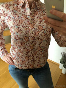 Nová květovaná košile z bavlněného saténu Ralph Lauren M - 1