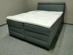 Nová šedá boxspring postel KAY 140x200 cm