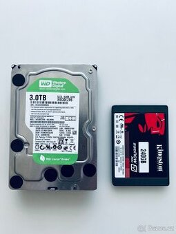 Harddisk HDD WD 3TB / SSD Kingston 240Gb