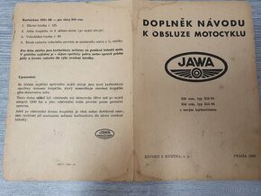 Jawa 250-350 doplněk návodu 1960 - 1