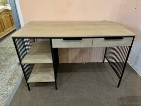Krásný NOVÝ Psací stůl 120×60 cm mango bílá 2 zá.