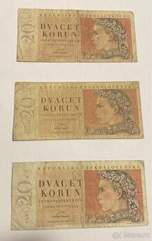 Bankovky 20 korun 1949 - 1