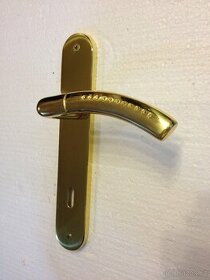 Dveřní klika / kování, zlatá lesk, rozteč 90mm /23ks