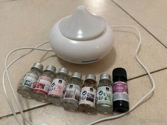 LED USB difuzér – zvlhčovač, světlo a aroma + olejí. Použitý