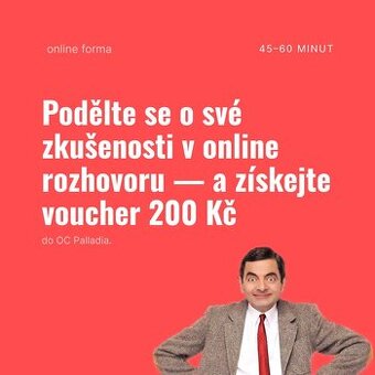 Voucher v hodnotě 200,-Kč do OC Palladium za online rozhovor