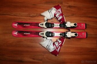 dievcenské lyže Atomic 90 cm , lyžaky Lange