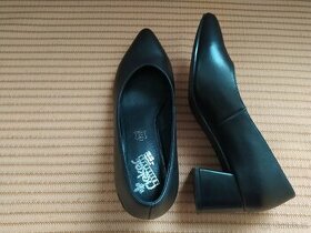 Dámské kožené lodičky černé, vel.37, 1x nošené