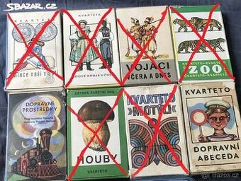 2ks staré retro karty kvarteto 200kč za kus