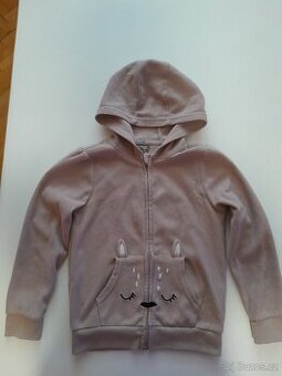 Dívčí mikina vel.134 růžovošedá