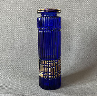 Kobaltová reliéfní váza 25 cm, Walther Glas