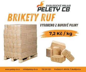 🔥 Brikety RUF 🔥 z bukové piliny - 1