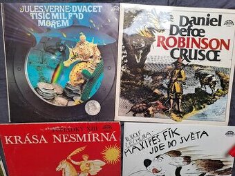6x LP: Jules Verne - 20 tis. mil pod mořem, Robinson Crusoe - 1