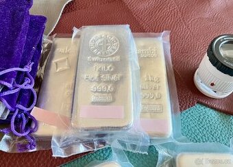 🏆 Investiční stříbro, stříbrný slitek 1 kg Valcambi a Argor