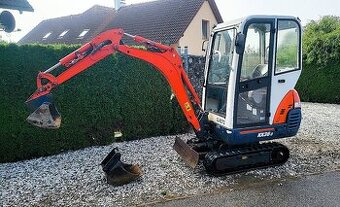 Minibagr Kubota, TOP STAV, dvě lžíce, rychloupínák, bez vůlí
