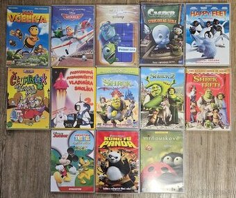 PRODÁM SADU 13KS ORIGINÁL DVD PRO DĚTI (PIXAR, SHREK atd.)