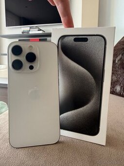 Iphone 15 Pro 128 GB bílý - TOP stav + kryty zdarma