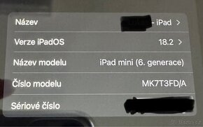 iPad mini 6.gen wifi 256Gb vesmírně šedý
