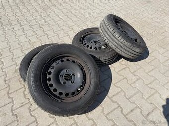 4x plechové disky 5x112 15 + pneu letní 195/65 R15