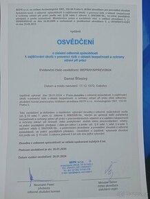 BOZP+PO-zpracování dokumentace,školení -externě nebo úvazkem