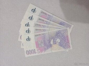 Prodám Jubilejní 1000,- bankovky s přítiskem.