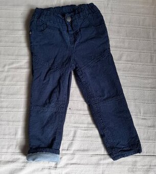 Zateplené manžestrové kalhoty 104