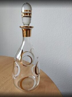 retro čs. skl. karafa v bruselském stylu BOROCRYSTAL