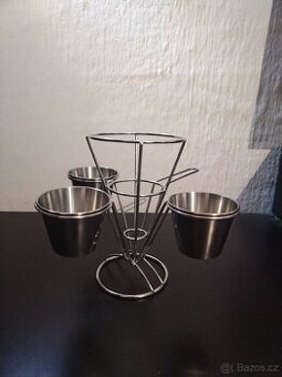 Stojánek na hranolky + mističky na omáčky