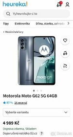 Motorola g62 NOVÝ záruka O2