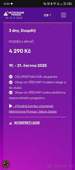 Celofestivalove vstupenky Prague metronom festival - 1