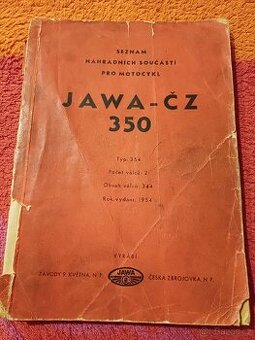 Prodám Seznam ND Jawa - ČZ 350 typ 354
