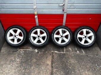 Original ALU kola VW 16" 6,5J ET42 zimní pneu 205/55/R16 - 1