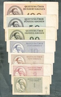 Staré bankovky KOMPLET SESTAVA židovského ghetta TEREZÍN