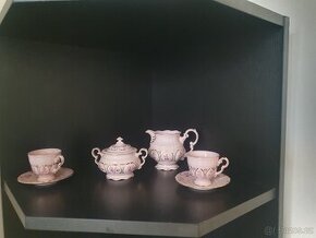 Přátelská kávová souprava růžový porcelán