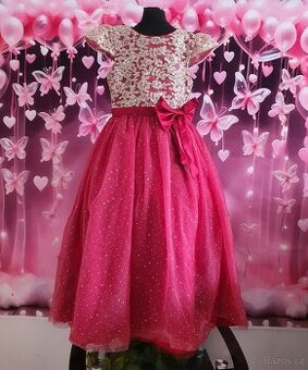 Luxusní dívčí společenské šaty s flitry