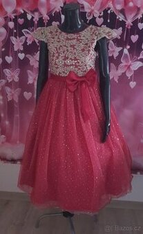 Luxusní dívčí společenské šaty s flitry