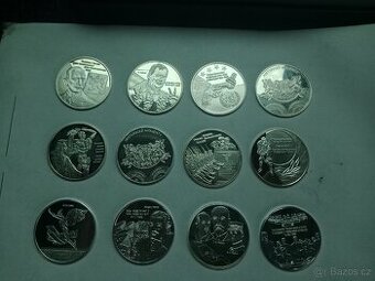 Stříbrné mince 24 kusů