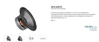 -- Prodám basák Monacor SPH 250TC --