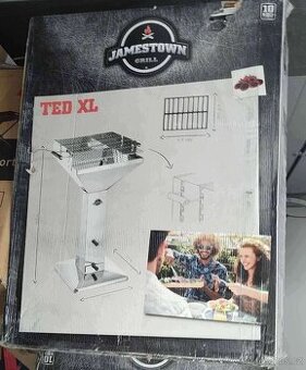 Nerezový, zahradní gril na dřevěné uhlí TED XL
