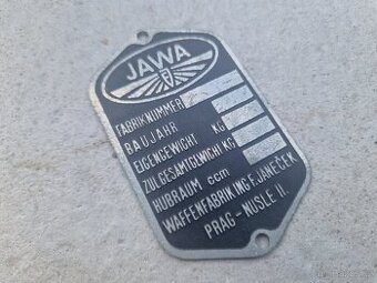 Originál štítek jawa speciál ohv nevyraženy