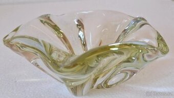 STARÝ POPELNÍK HUTNÍ SKLO . TOP STAV.