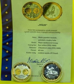 Nabízím stříbrné medaile "Sjednocená Evropa"