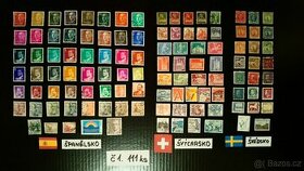 poštovní známky / Španělsko - Švýcarsko - Švédsko  111ks - 1