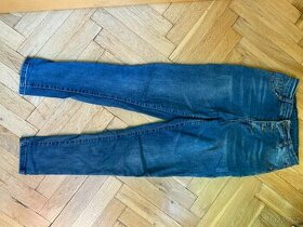Elastické modré džíny s vysokým pasem