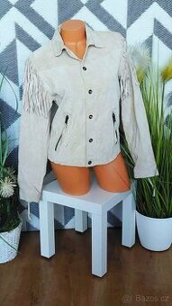 KOŽENÁ BUNDA S TŘÁSNĚMI - MOTO STYL - H&M - vel. 46