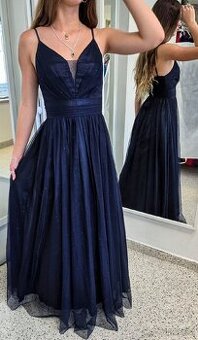 NOVÉ plesové šaty TŘPYTIVÉ MODRÉ