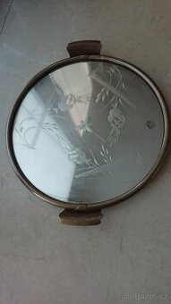 Starožitný podnos kulatý, otočný.