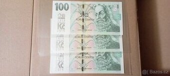 100 Kč s přítiskem UNC